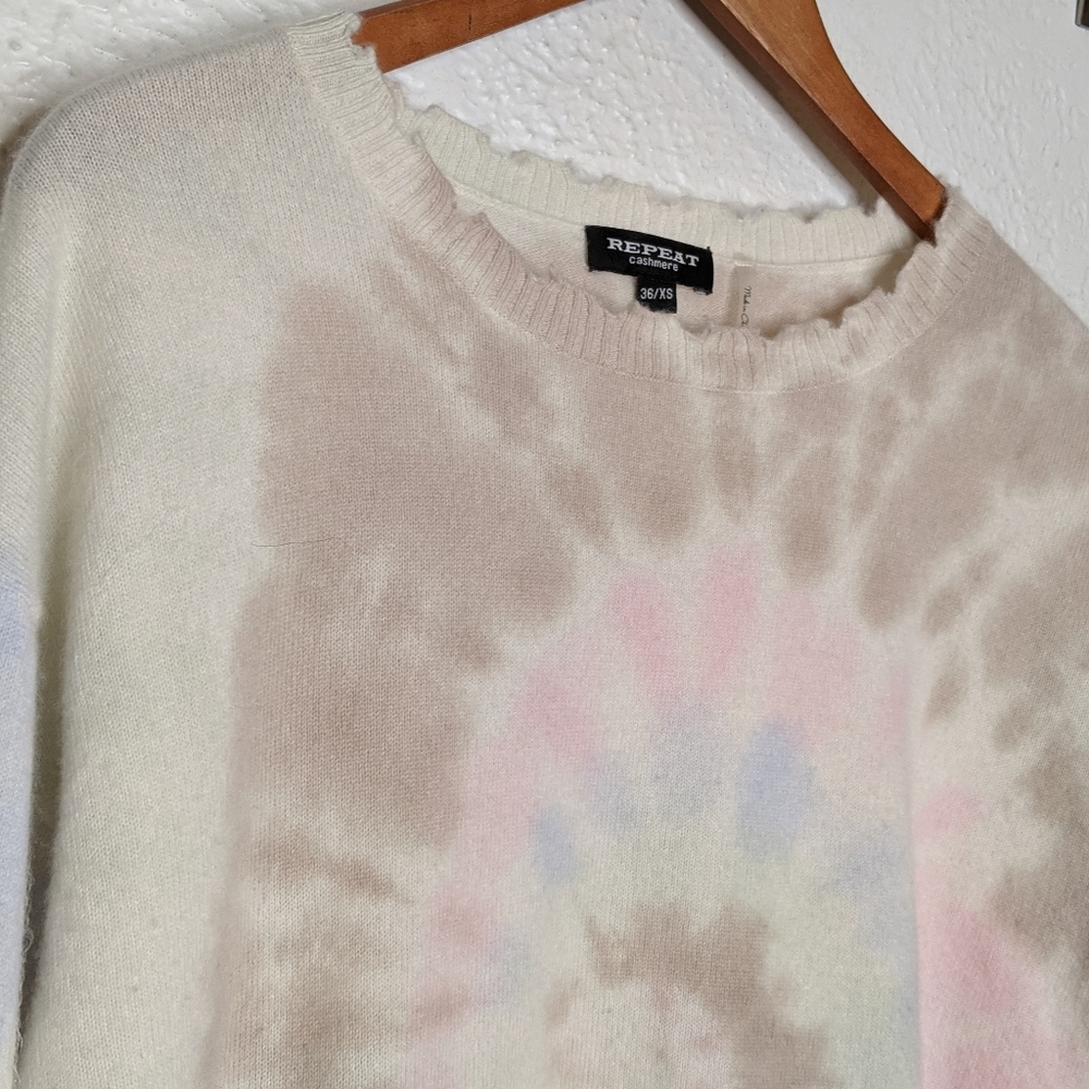 Repeat Cashmere Tie Dye Distressed Sweater XS - Picture 4 of 9